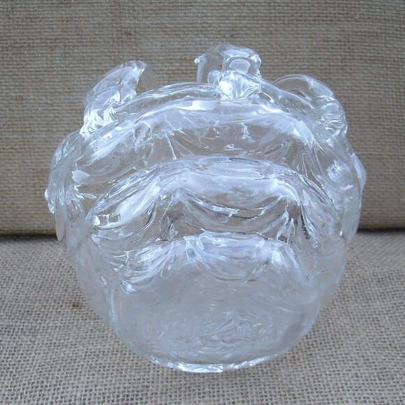 Vintage Art Glass Rose Bowl with Flower Frog - Picture 8 of 16